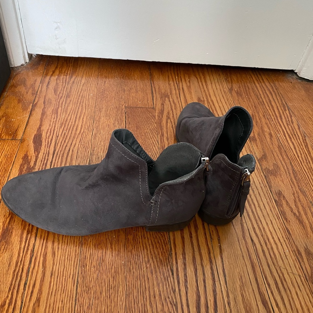 Gray Suede Booties - image 2
